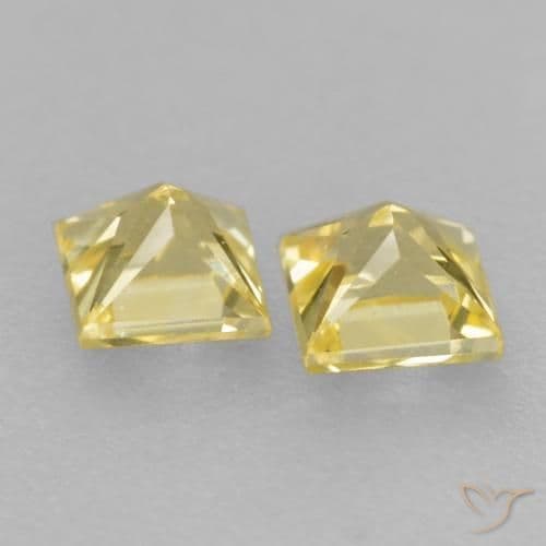 0.47ct Natural Tuscany Yellow Sapphire, Square, 3.1x3.1 mm