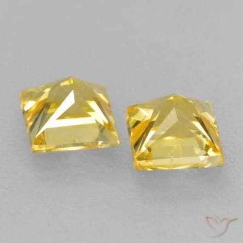 0.49ct Natural Medium Yellow Sapphire, Square, 3.2x3.2 mm