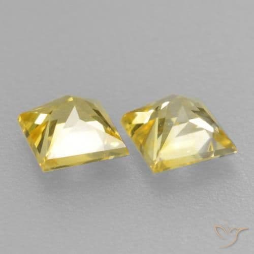 0.41ct Natural Medium Yellow Sapphire, Square, 3.1x3.1 mm
