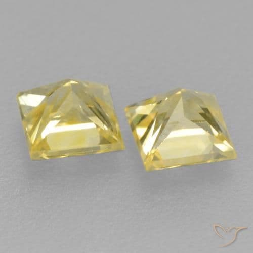 0.50ct Medium-Light Yellow Sapphire, Square, 3.2x3.2 mm