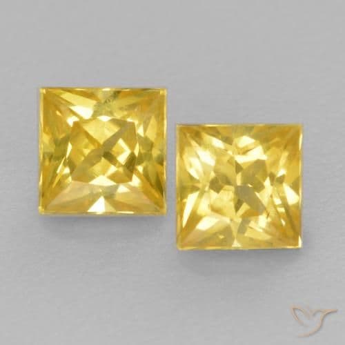 0.45ct Natural Tuscany Yellow Sapphire, Square, 3.1x3.1 mm