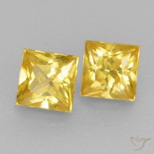 0.45ct Natural Tuscany Yellow Sapphire, Square, 3.1x3.1 mm