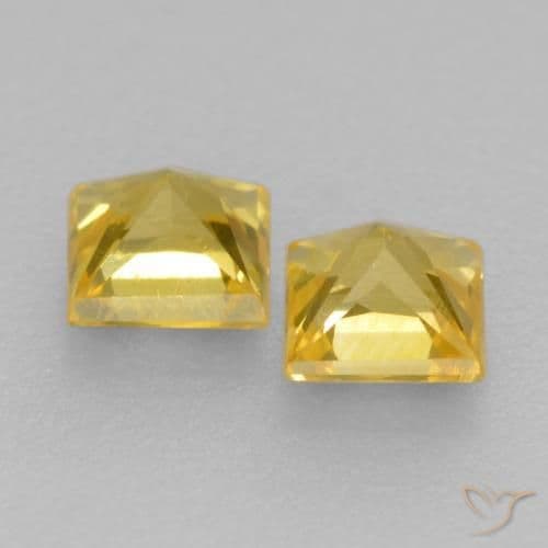 0.45ct Natural Tuscany Yellow Sapphire, Square, 3.1x3.1 mm