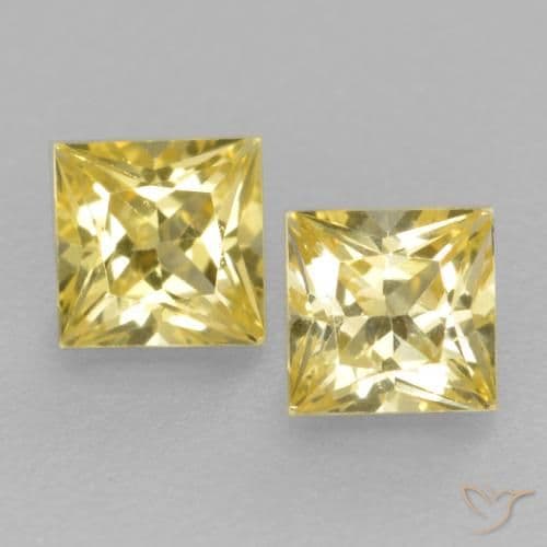 0.50ct Medium-Light Yellow Sapphire, Square, 3.2x3.1 mm