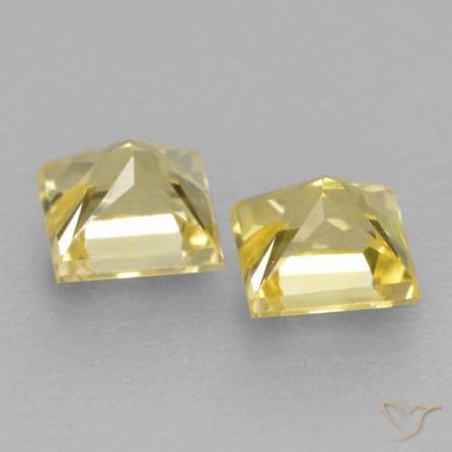 0.50ct Medium-Light Yellow Sapphire, Square, 3.2x3.1 mm