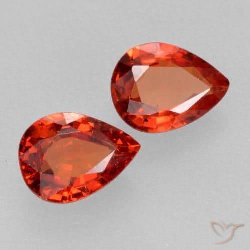 0.75ct Natural Fire Red Sapphire, Pear Shape, 5.1x3.8 mm
