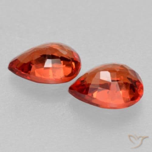 0.75ct Natural Fire Red Sapphire, Pear Shape, 5.1x3.8 mm