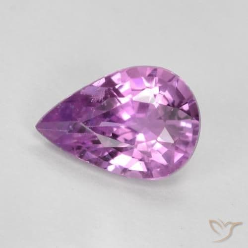 0.50ct Natural Medium Purple Sapphire, Pear Shape, 6x4 mm