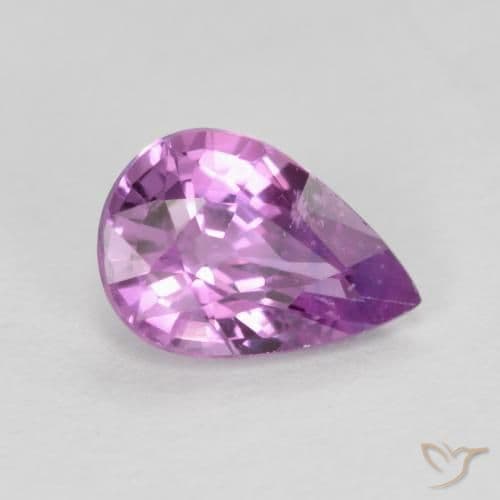 0.42ct Deep Pinkish Purple Sapphire, Pear Shape, 5.8x4 mm