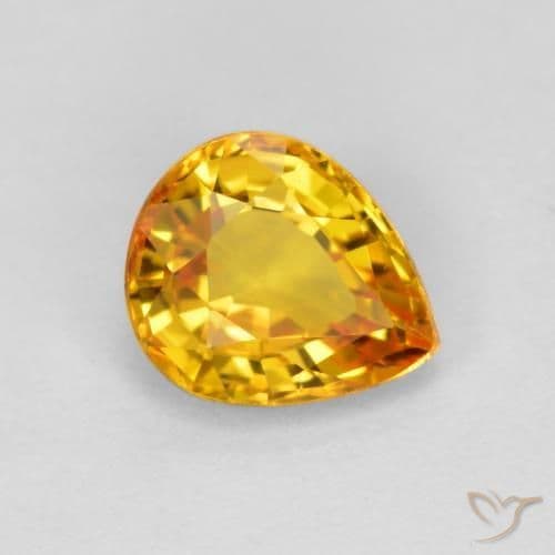 0.70ct Natural Bright Gold Sapphire, Pear Shape, 6x5 mm