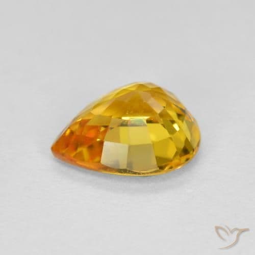 0.70ct Natural Bright Gold Sapphire, Pear Shape, 6x5 mm