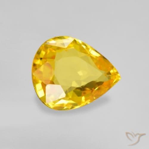 0.64ct Natural Medium Golden Sapphire, Pear Shape, 6.1x5 mm