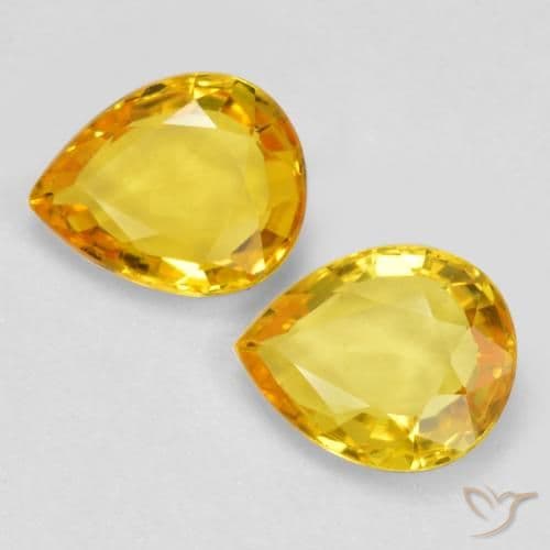 1.24ct Natural Golden Sapphire, Pear Shape, 6.2x5 mm