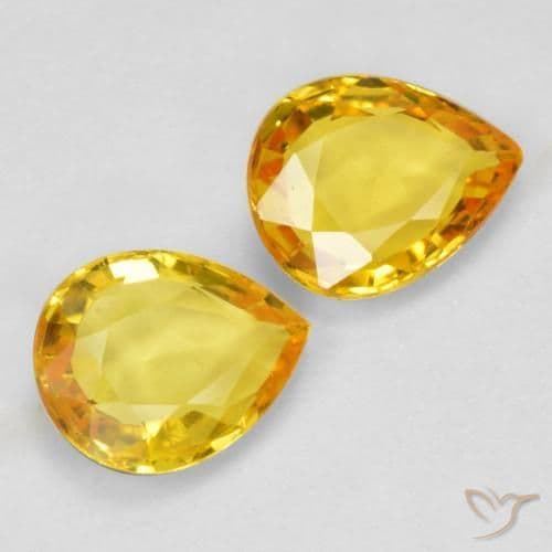 1.24ct Natural Golden Sapphire, Pear Shape, 6.2x5 mm