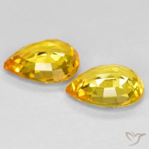 1.24ct Natural Golden Sapphire, Pear Shape, 6.2x5 mm
