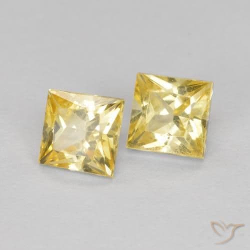 0.49ct Natural Tuscany Yellow Sapphire, Square, 3.1x3.1 mm