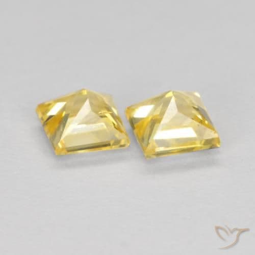 0.49ct Natural Tuscany Yellow Sapphire, Square, 3.1x3.1 mm