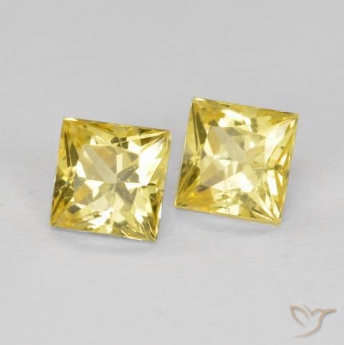 0.76ct Natural Medium Yellow Sapphire, Square, 3.7x3.7 mm