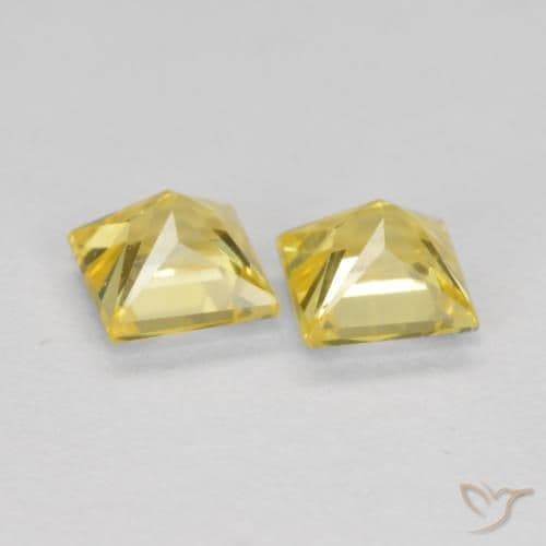0.76ct Natural Medium Yellow Sapphire, Square, 3.7x3.7 mm