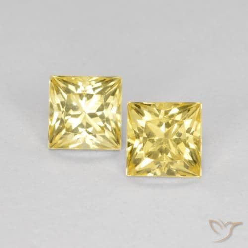 0.87ct Natural Tuscany Yellow Sapphire, Square, 3.9x3.8 mm