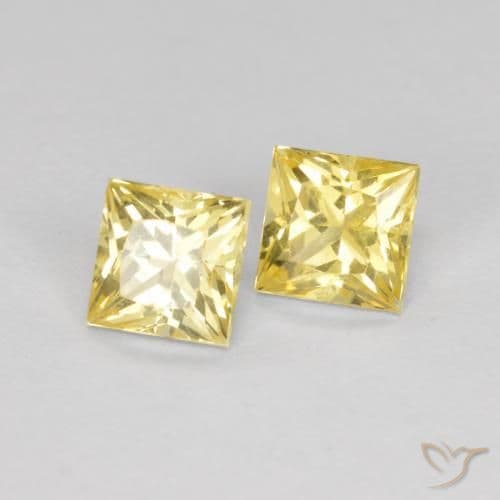 0.87ct Natural Tuscany Yellow Sapphire, Square, 3.9x3.8 mm