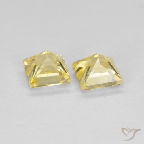 0.87ct Natural Tuscany Yellow Sapphire, Square, 3.9x3.8 mm