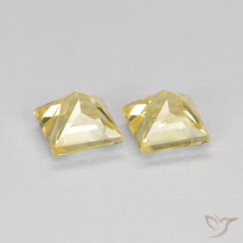 0.63ct Natural Tuscany Yellow Sapphire, Square, 3.4x3.5 mm