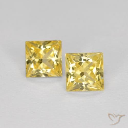 0.53ct Natural Tuscany Yellow Sapphire, Square, 3.3x3.3 mm