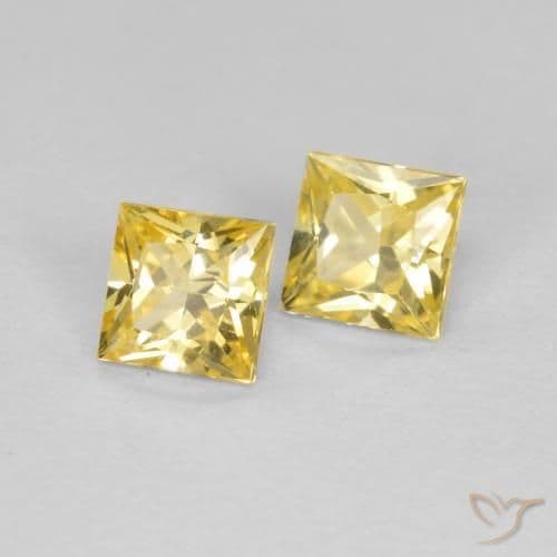 0.53ct Natural Tuscany Yellow Sapphire, Square, 3.3x3.3 mm