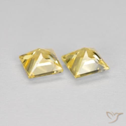 0.53ct Natural Tuscany Yellow Sapphire, Square, 3.3x3.3 mm