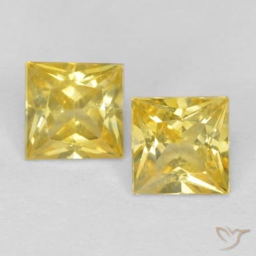 0.50ct Natural Tuscany Yellow Sapphire, Square, 3.4x3.4 mm