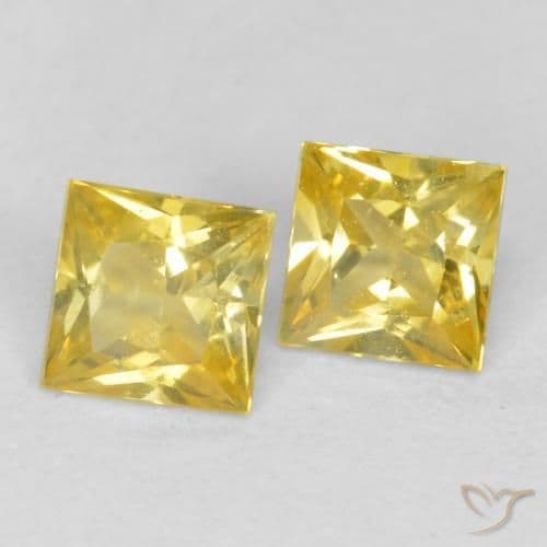 0.50ct Natural Tuscany Yellow Sapphire, Square, 3.4x3.4 mm