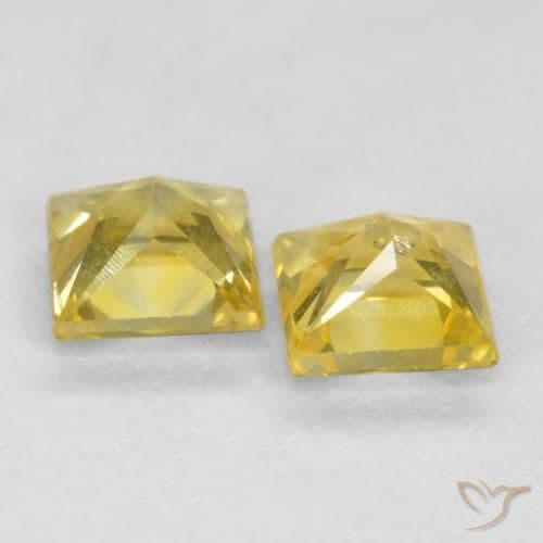 0.50ct Natural Tuscany Yellow Sapphire, Square, 3.4x3.4 mm