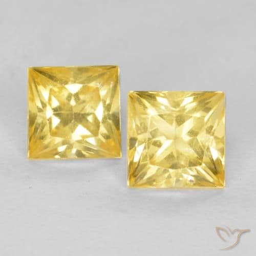 0.65ct Natural Tuscany Yellow Sapphire, Square, 3.5x3.5 mm