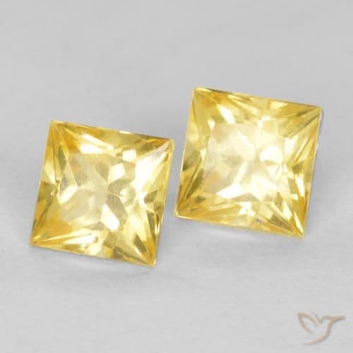 0.65ct Natural Tuscany Yellow Sapphire, Square, 3.5x3.5 mm