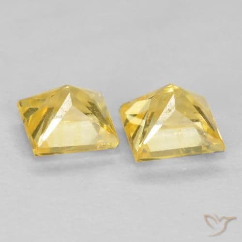 0.65ct Natural Tuscany Yellow Sapphire, Square, 3.5x3.5 mm