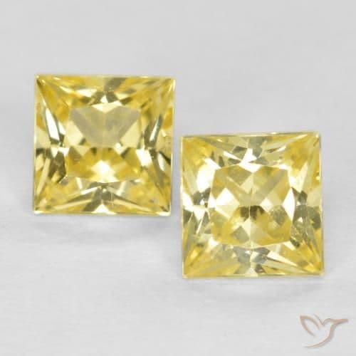 0.54ct Natural Tuscany Yellow Sapphire, Square, 3.4x3.4 mm