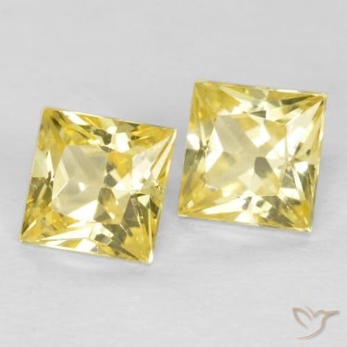 0.54ct Natural Tuscany Yellow Sapphire, Square, 3.4x3.4 mm