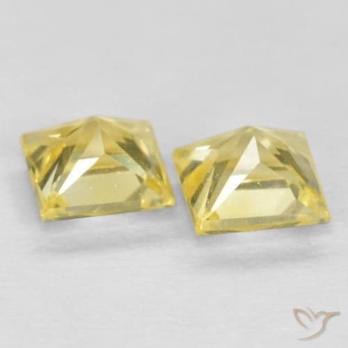 0.54ct Natural Tuscany Yellow Sapphire, Square, 3.4x3.4 mm