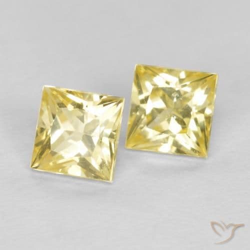 0.51ct Natural Tuscany Yellow Sapphire, Square, 3.3x3.2 mm