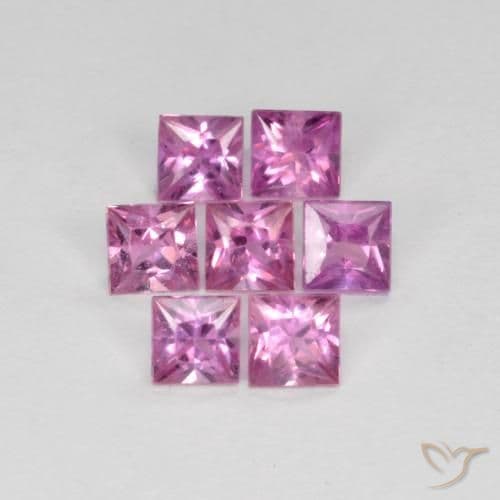 0.98ct Royal Purple Pink Sapphire, Square, 2.7x2.7 mm