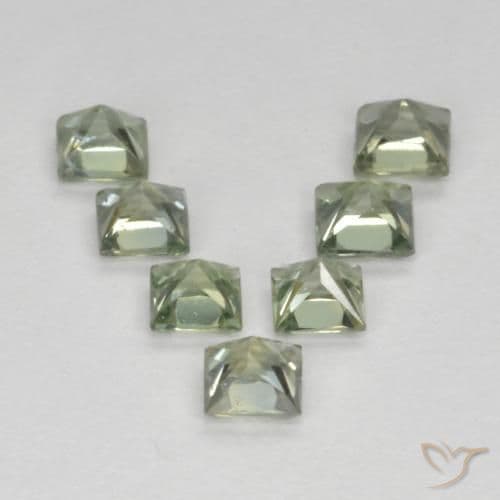 1.19ct Natural Light Sage Green Sapphire, Square, 2.9x2.8 mm