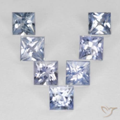 Best Blue Sapphires for Anniversary Band | Princess cut Sapphire set