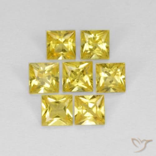 0.91ct Natural Yellow Sapphire, Square, 2.7x2.7 mm