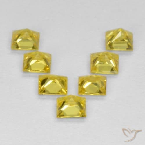 0.91ct Natural Yellow Sapphire, Square, 2.7x2.7 mm