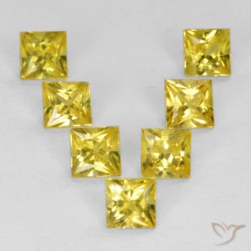 0.94ct Natural Yellow Sapphire, Square, 2.7x2.6 mm