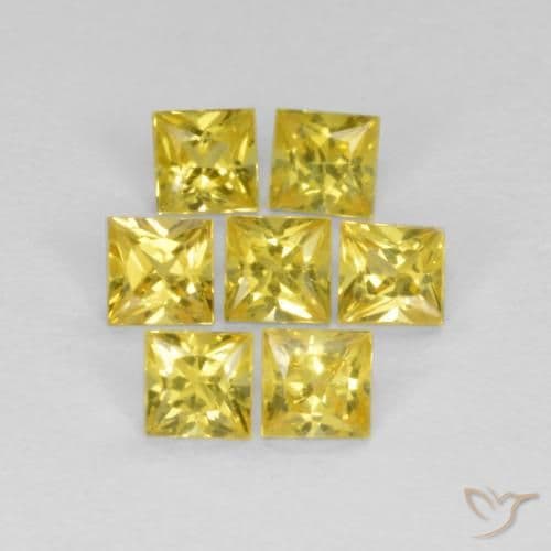 0.94ct Natural Yellow Sapphire, Square, 2.7x2.6 mm
