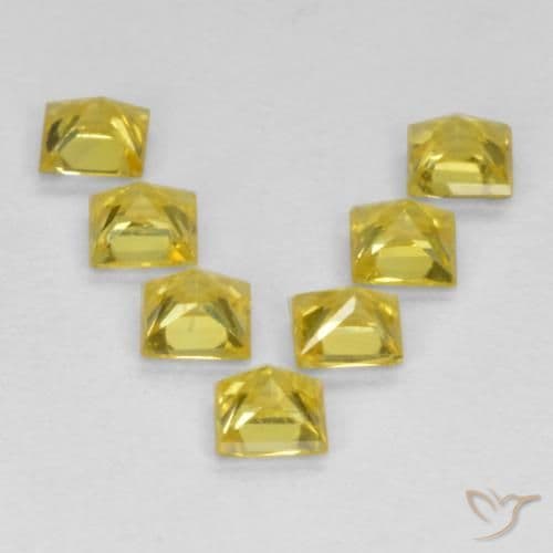 0.94ct Natural Yellow Sapphire, Square, 2.7x2.6 mm