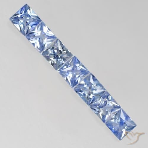 Best Blue Sapphires for Anniversary Band | Princess cut Sapphire set