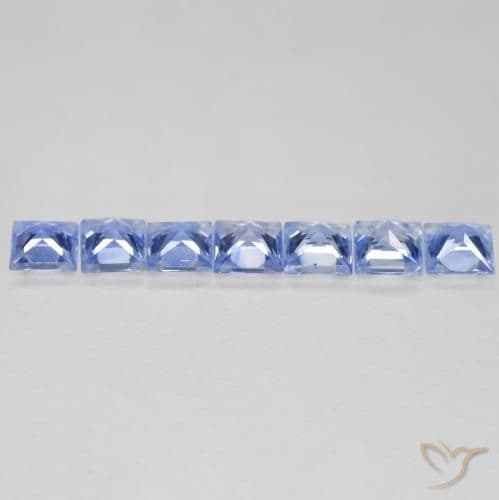 1.26ct Natural Light Purplish Blue Sapphire, Square, 3x3 mm